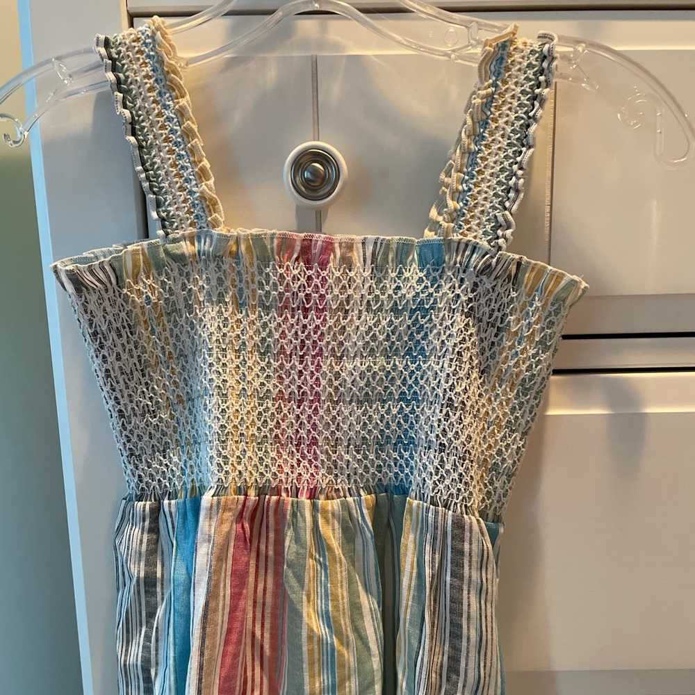 Aqua smocked tank